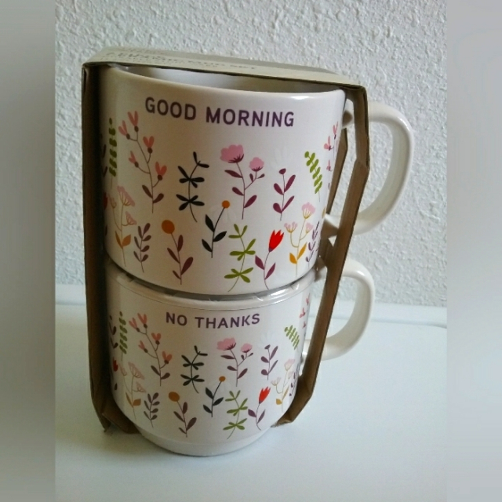 Thyme and Table Floral stackable mugs